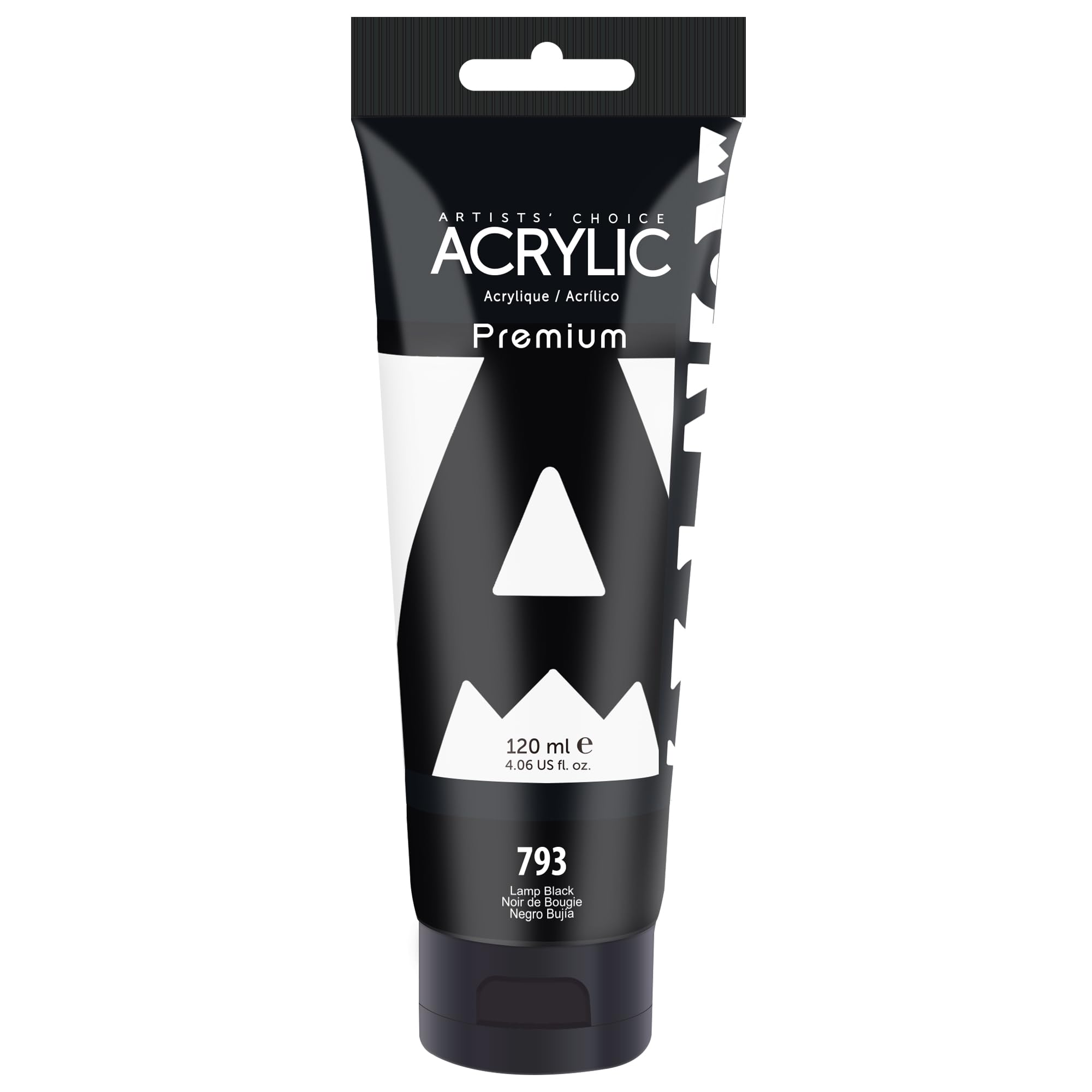 AUREUO Acrylic Paint Lamp Black 120ml Tube - Non-Toxic Pigment for Canvas, Rocks, Wood, Ceramic, Fabric - Paint for Painting Enthusiasts, Beginners, Artists