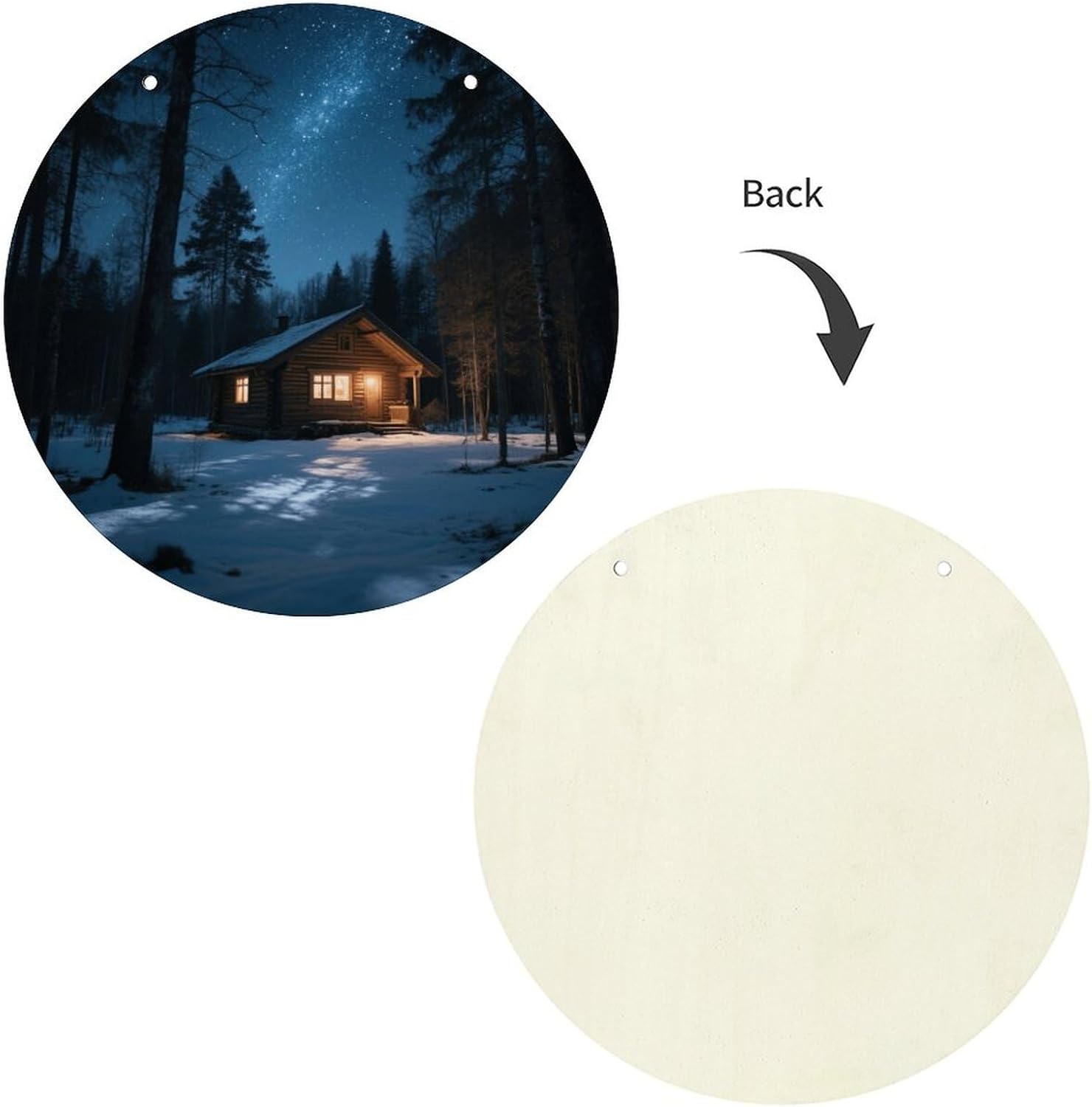 Starry Sky Cabin Painting Wood Painting