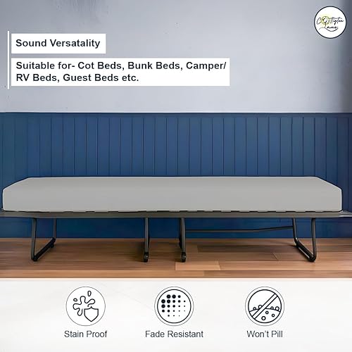 Miniatura 8 de Sábana bajera ajustable para cuna de 28 x 75 pulgadas, 100% algodón egipcio, 1 sábana inferior de tamaño cuna, perfecta para cama individual