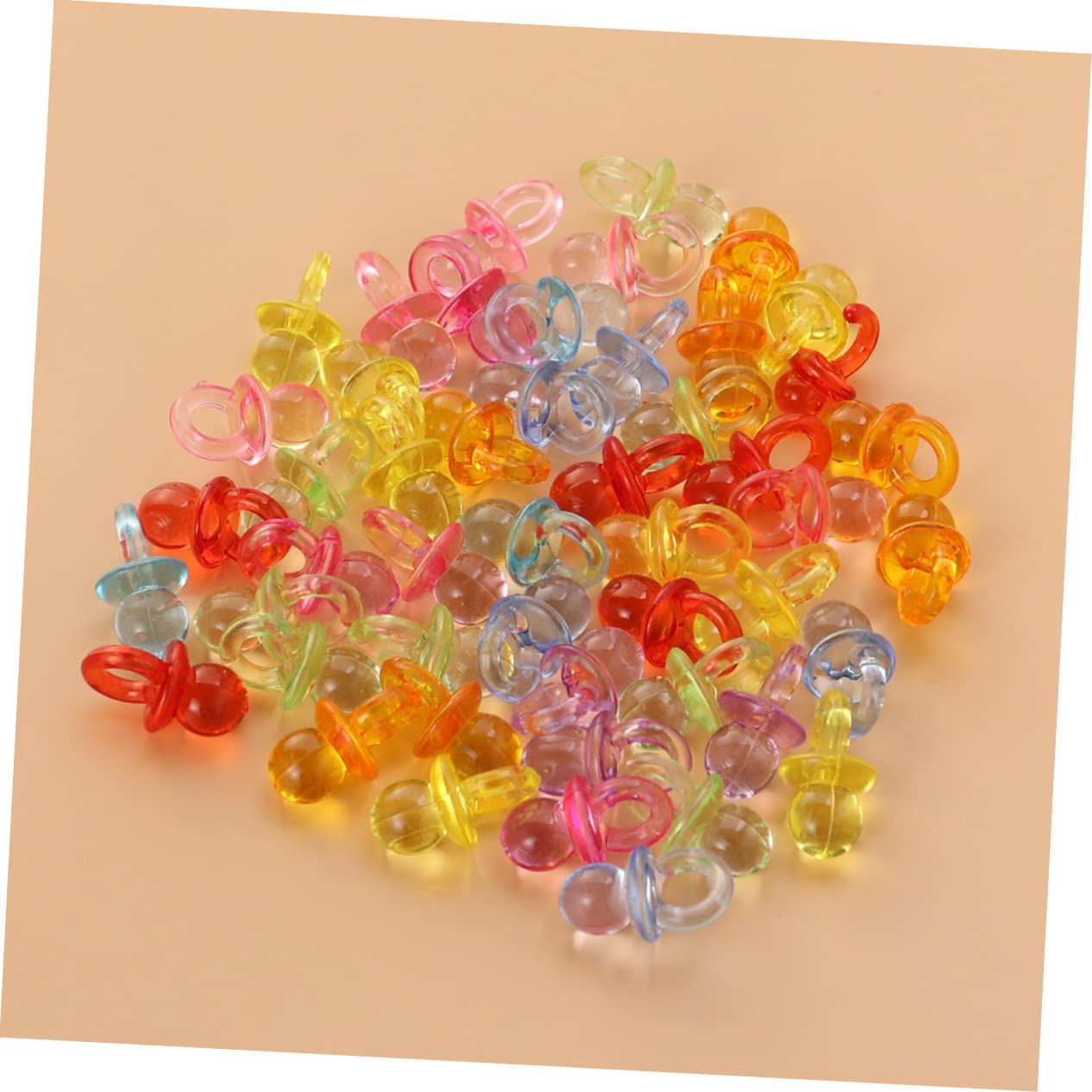 Beatifufu Pacifiers 50 Mixed Acrylic Mini Pacifiers for Baby Shower Games Decor Party Favors