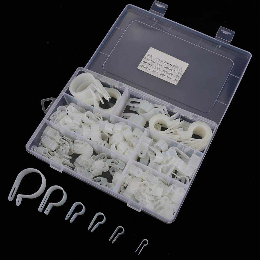200 Pièces Pinces En Plastique En Nylon R Clips Colliers De Fixation De