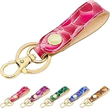 [leo&aoi] 本革 キーリング バッグチャーム キーホルダー スナップボタン ベルト式 本革キーリング 牛革 レザー 鍵 カギ レディース ステンドグラスローズ