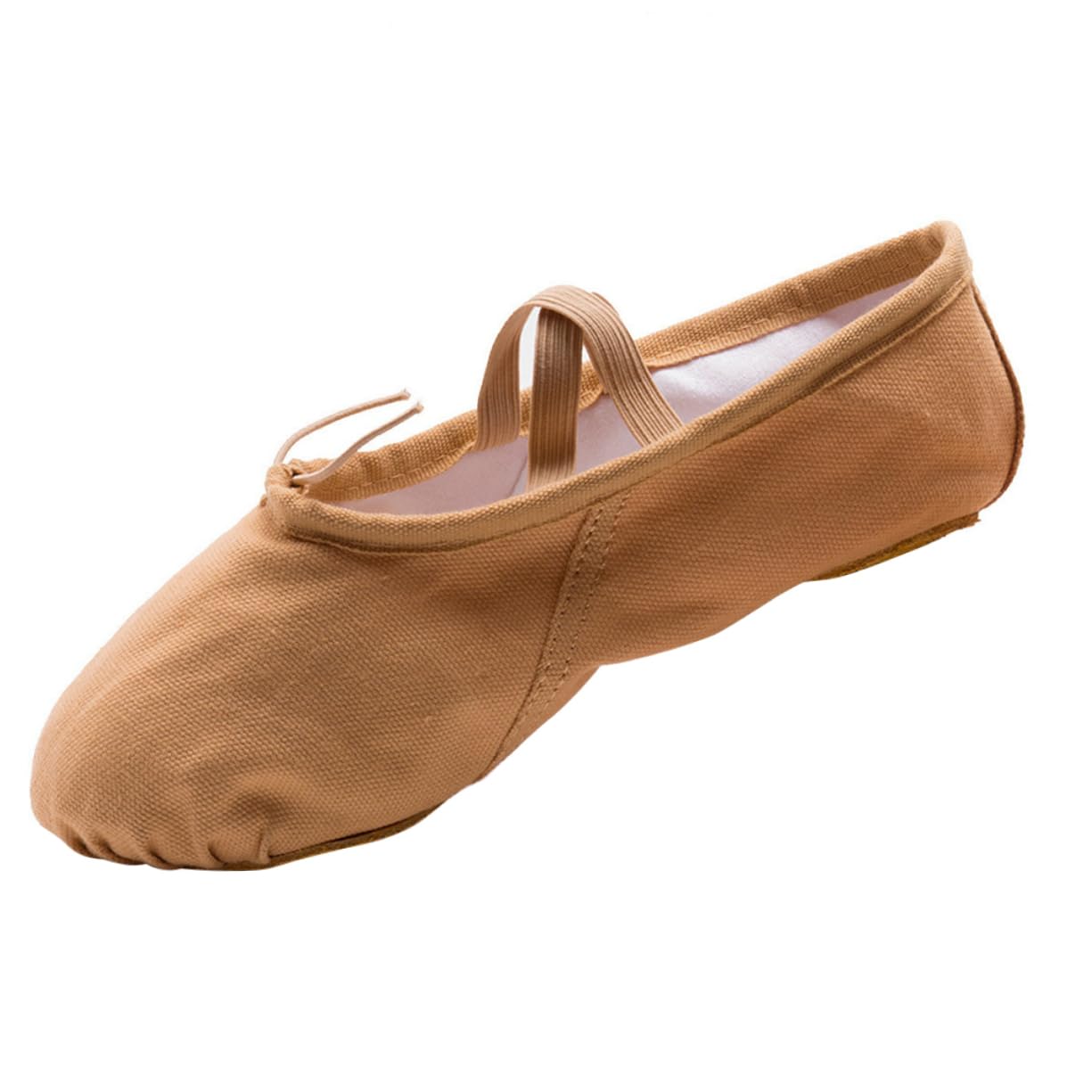 GLEAVI 1 Pair Ballet Pilates Shoes Stretch Canvas Ballet Slippers Ballet Practice Shoes Flats Canvas Dance Shoes Non Slip Dancing Shoes Ballet Shoes Yoga Belly Dancing Shoes Girl Child Brown