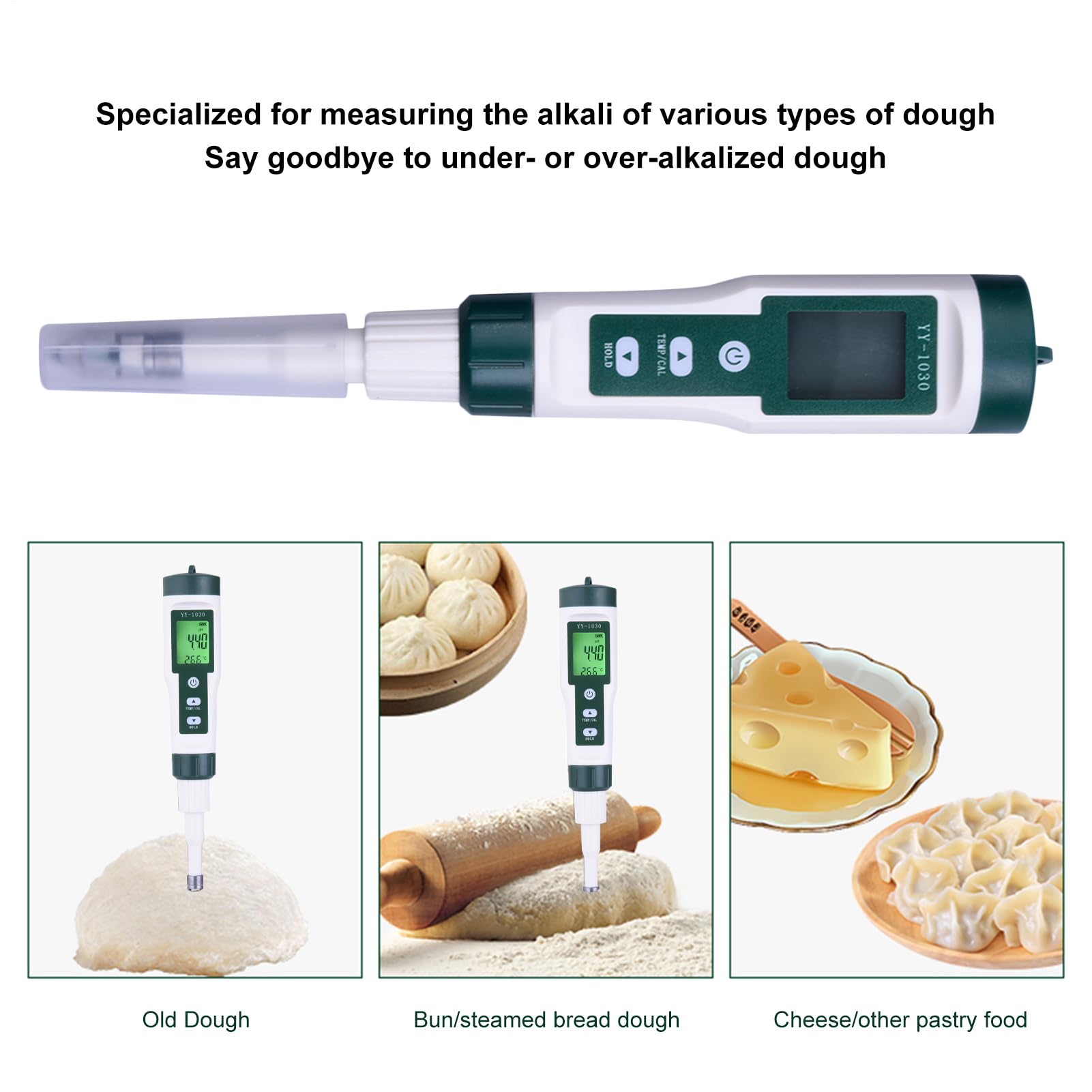 Misuratore di PH Digitale: Strumento di misurazione della Sicurezza | alimentare portatile con sensore di sonda preciso | Dispositivo di controllo della qualità della cucina, laboratorio di cucin