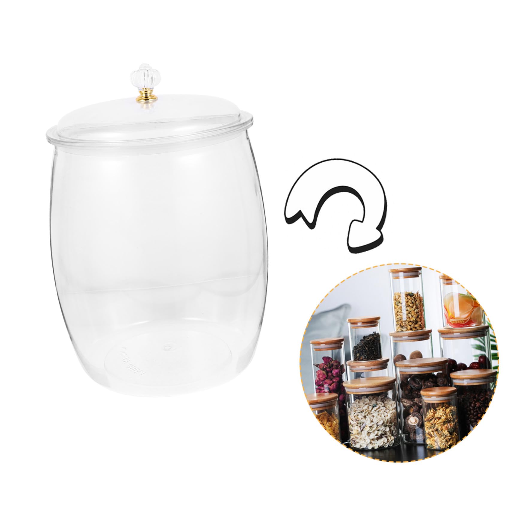 NOLITOY Luftdichtes Gärglas 6, 5l aus Kunststoff für Getreide und Kimchi | Durchsichtiges Lebensmittelglas, Wiederverwendbarer Vorratsbehälter, für Heimgebrauch