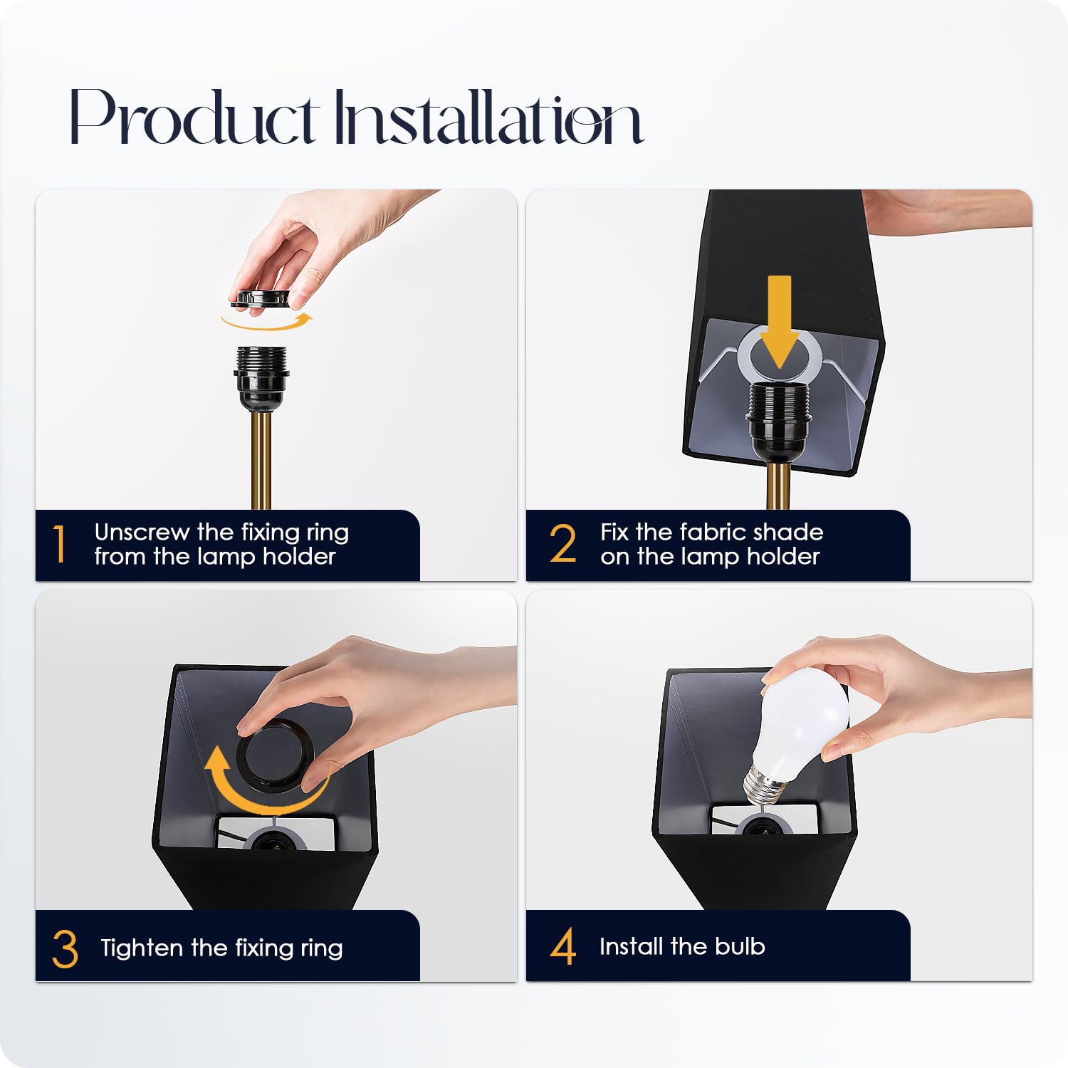 Bedside Lamp with USB Charging - Touch Control Nightstand Light -7