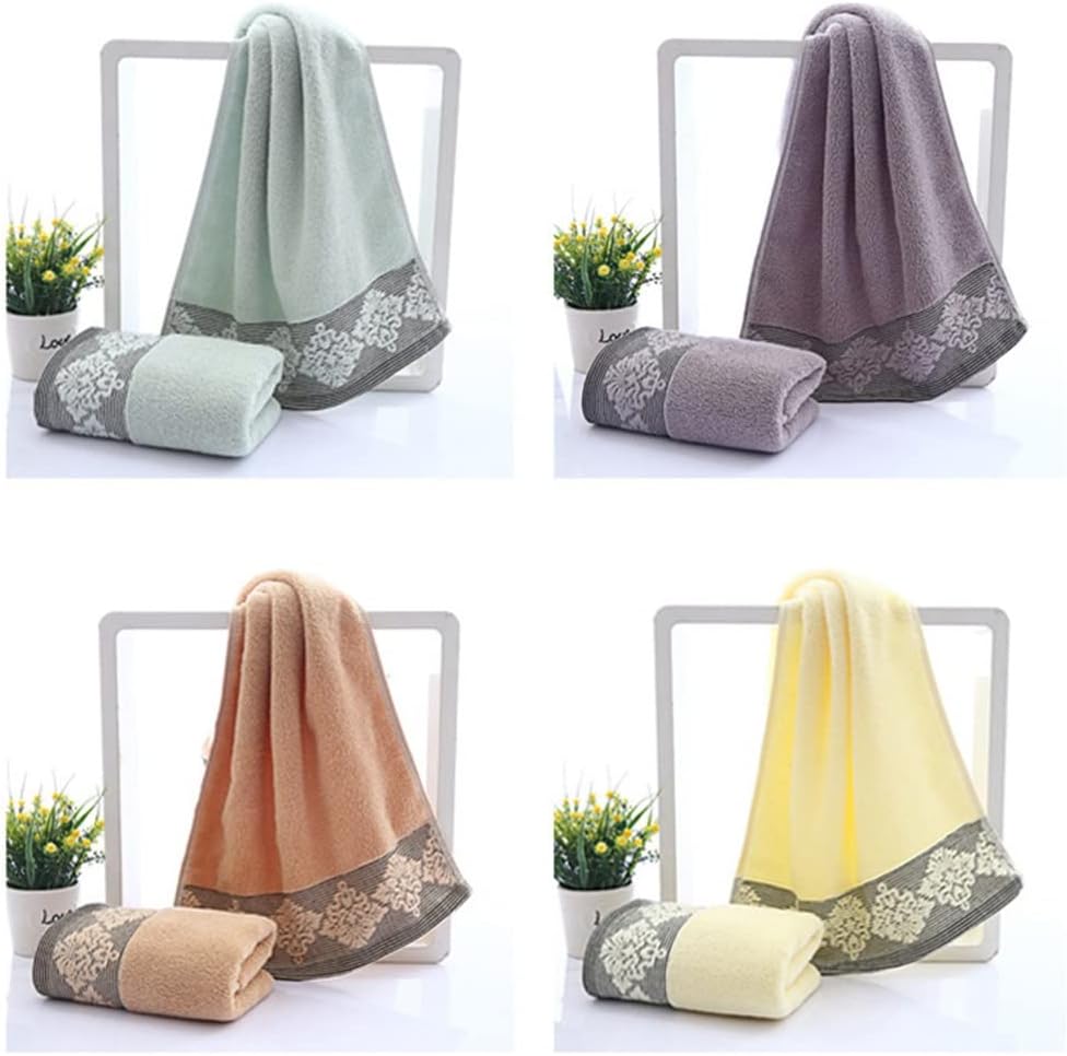 Towel Household Adult Finely Embroidered Towel Soft Satin Gray Coffee Color wash Towel Bath Towel (Color : C, Size : 34 * 74cm) (A 34 * 74cm) (D 34 * 74cm)