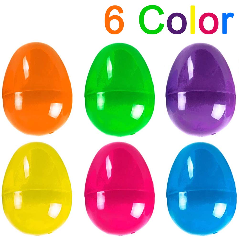 100 Pack Bulk Easter Eggs, Plastic Easter Eggs Assortment - 2.4
