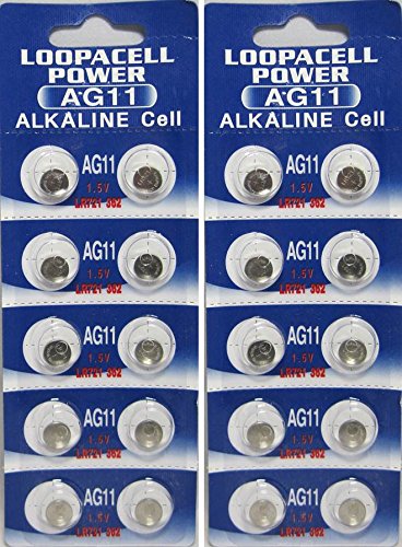 Baterías alcalinas de botón LOOPACELL AG11 pack 20 miniatura 1