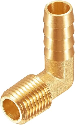 Miniatura 10 de 3 unids latón 12 "NPT macho a 58" Barb 90 grados codo rosca manguera manguera accesorios de púas para aguaaceitegas
