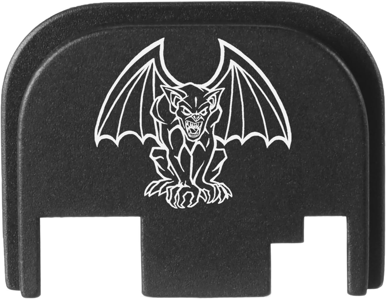 NDZ Performance Rear Slide Cover Back Plate for Glock Gen 1-4 Laser Engraved Hardcoat Anodized Aluminum in Black - Gargoyle
