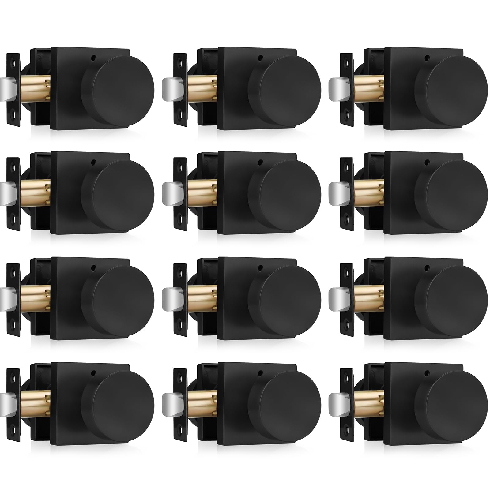 Brushed Gold Door Knobs - 6 Pack Privacy Knobs -14 Brushed Gold Door Knobs - 6 Pack Privacy Knobs -14