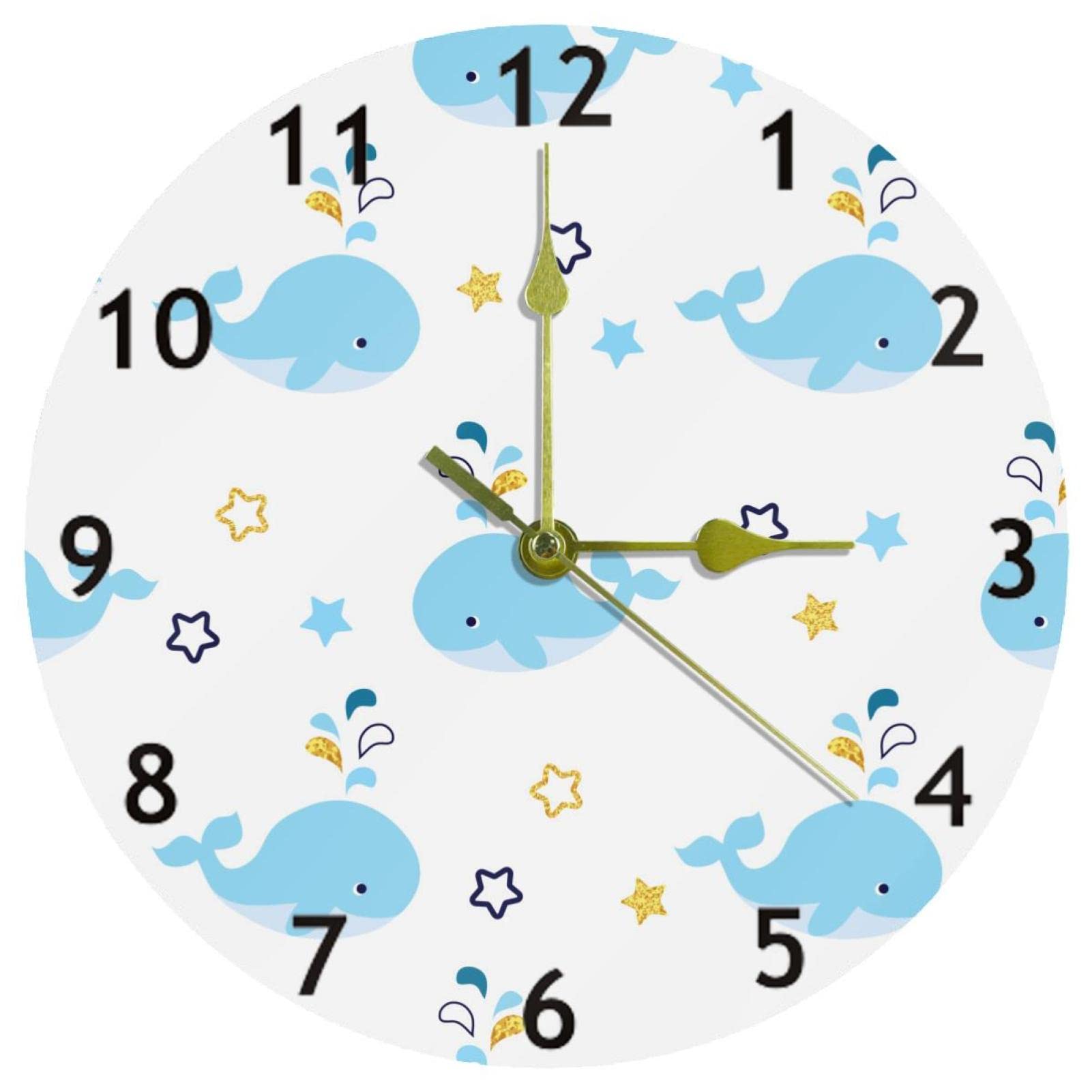 Horloge murale silencieuse de précision 25 cm à grands chiffres arabes lisibles