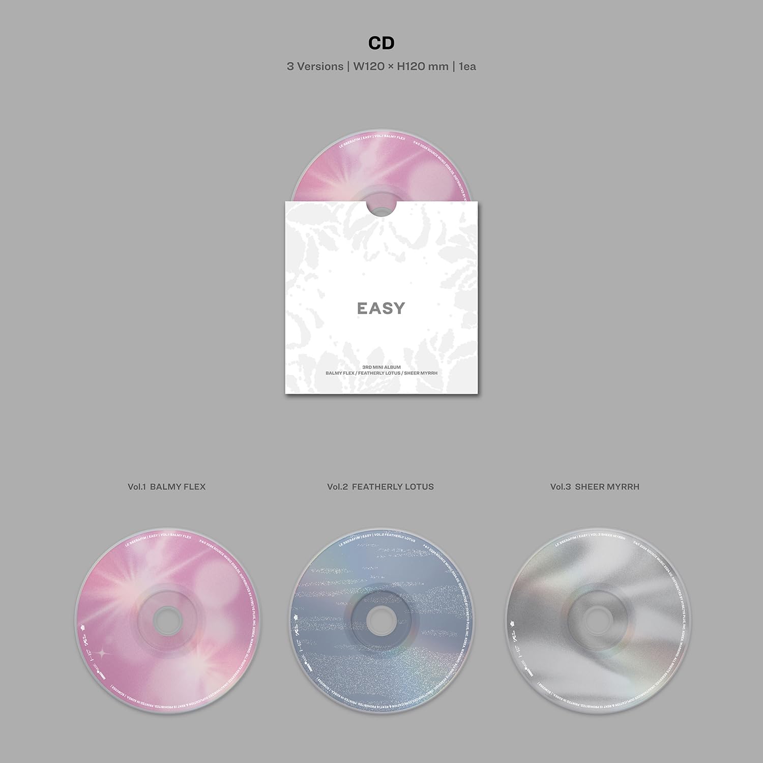 LE SSERAFIM 3rd Mini Album EASY Photobook Ver. Vol.1 BALMY FLEX Outer Box Photocard Postcard Sticker Folding Poster Lyric Pin Badges Extra Photocards