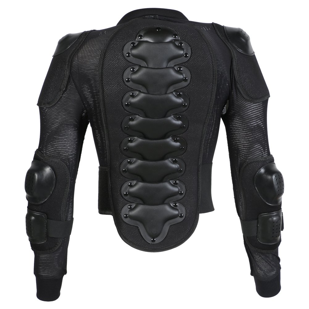 Texpeed - veste pour enfants - Veste de motocross avec protection dorsale pour activités sportives - protection de poitrine - Noir