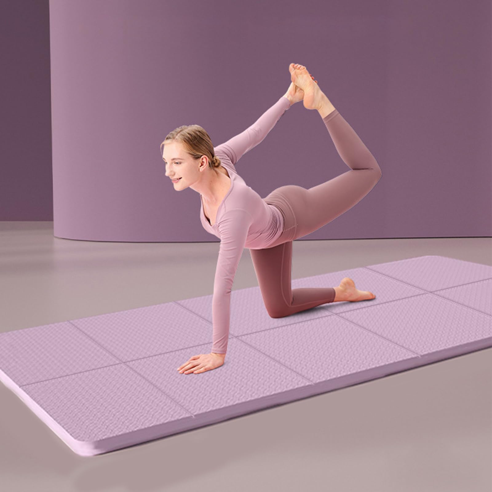 Pieghevole Tappetino Yoga Tappeto Allenamento Versatile Ecologico In Elastomero Termoplastico per Pilates Fitness Ginnastica Palestra Donne/Uomini Interno/Esterno