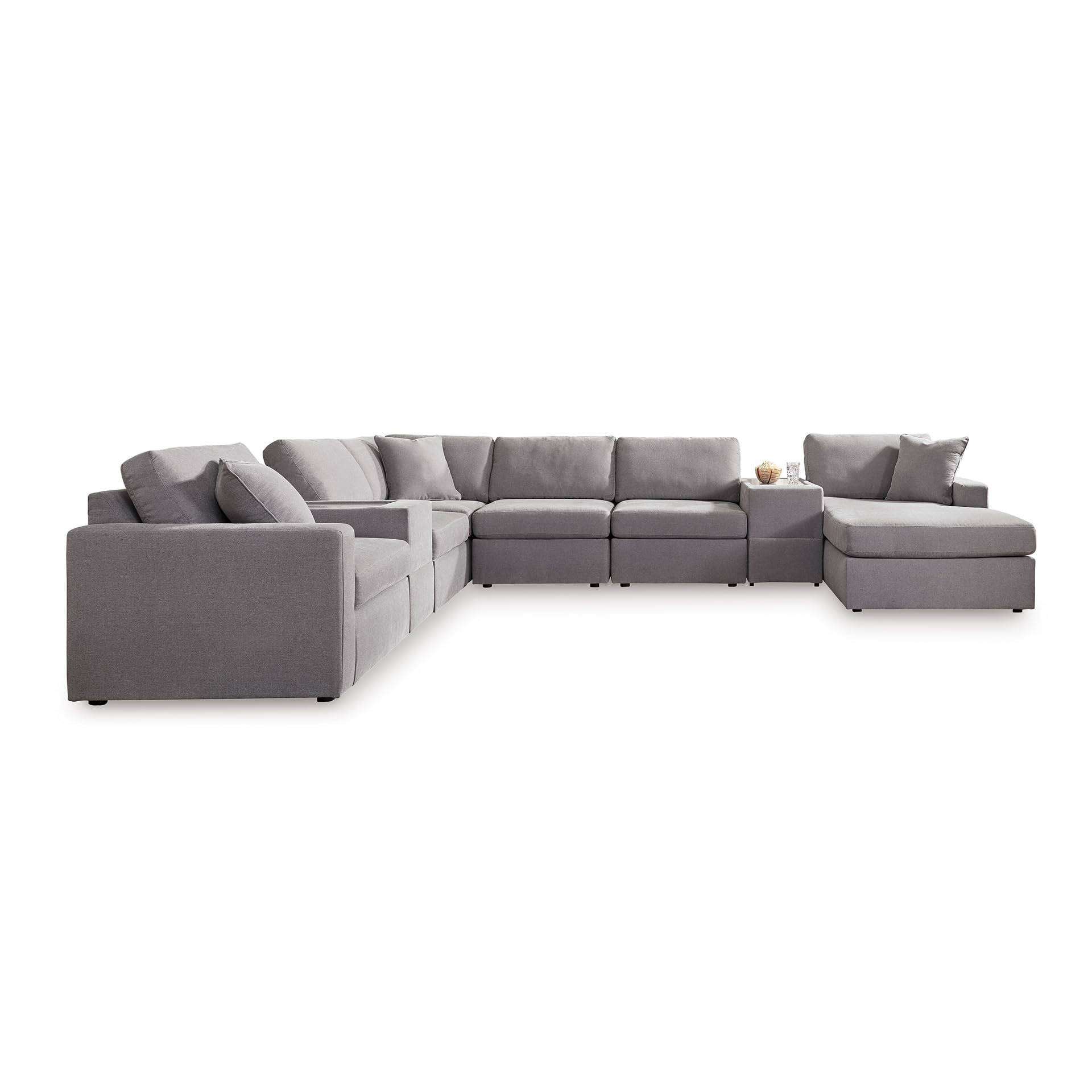 Signature Design by Ashley Modular 8-Piece Sectional with Chaise, Gray