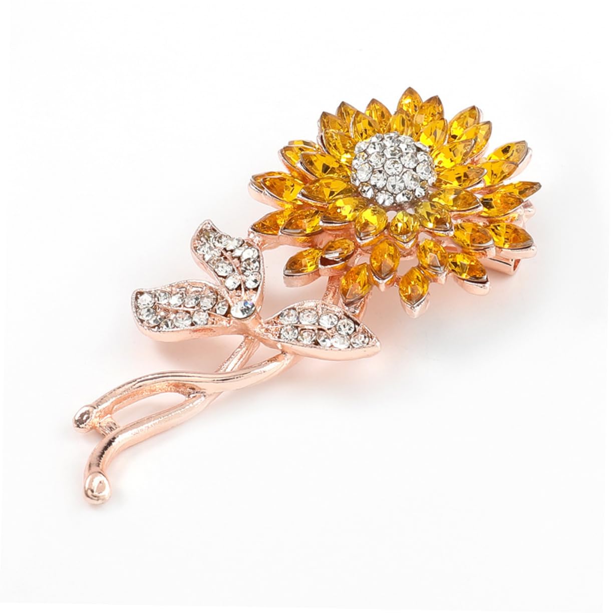 Healeved Spilla fiore perno di girasole piccolo spillo floreale distintivi di girasole spilla per le donne spille da donna gioielli Pin per i vestiti lega Giallo