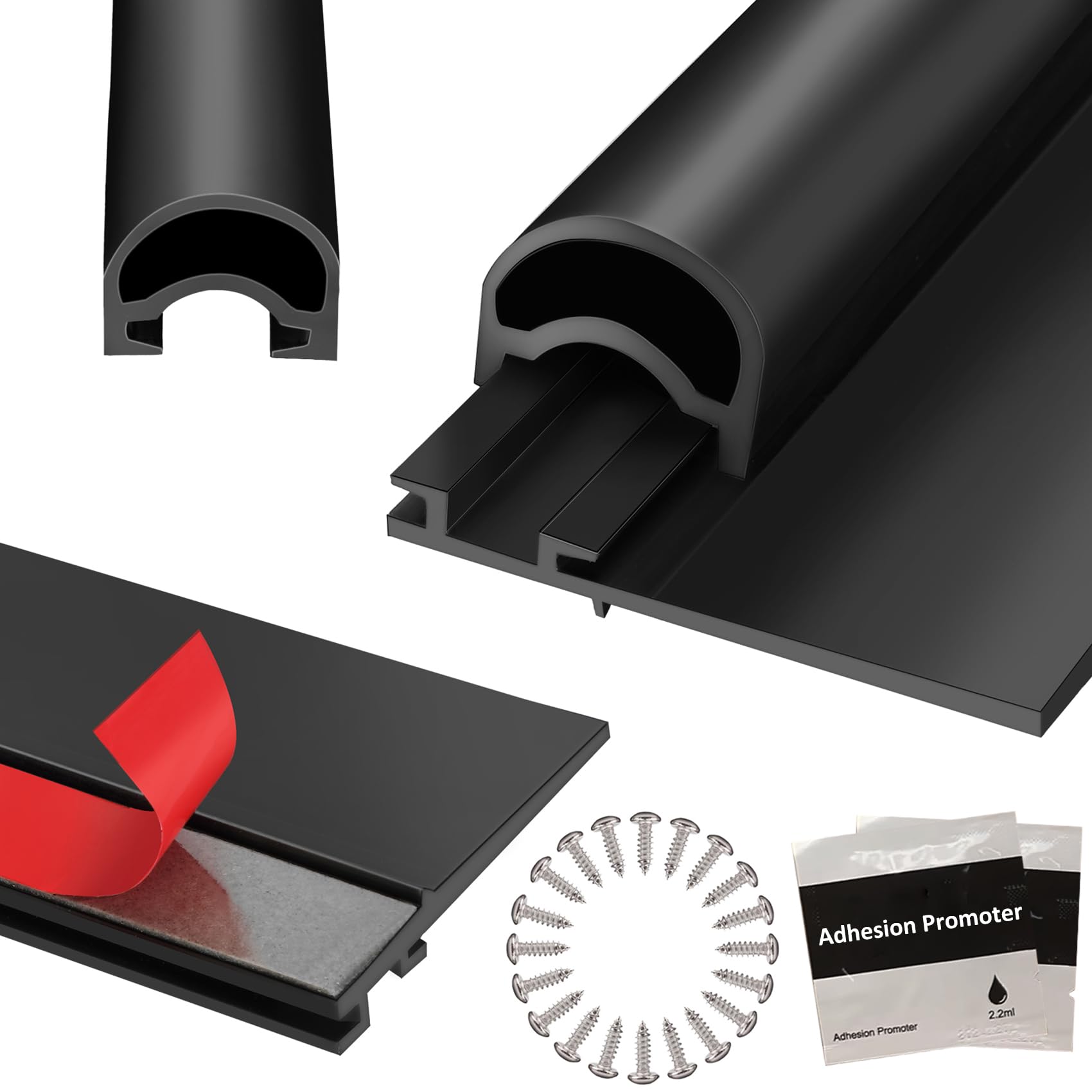 Combo RV Slide Out Seal Kit Replace 018-312-EKD &amp; 018-341 EK,1' * 15/16" * 35' D-Seal Wiper &amp; 1/2' * 2.75" * 35’ Travel Trailer Weather Stripping Clip Base,Black Rubbers for Camper Slideout System