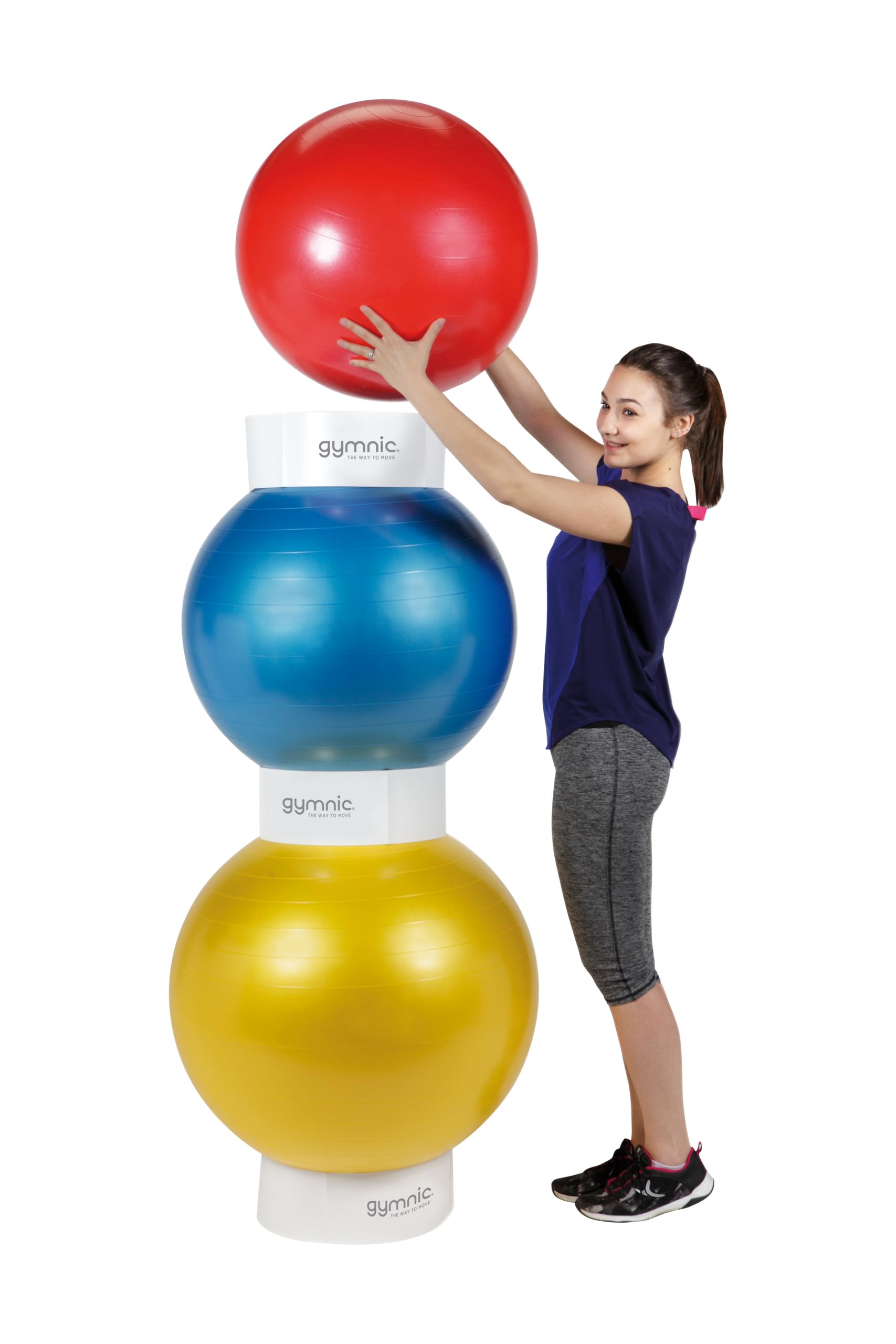 GYMNIC Stacker Anneau Pliable en Plastique Rigide pour empiler Les Ballons de Fitness de Ø 55, 65 et 75 cm, Support Stable pour fitball et Ballons de Gymnastique