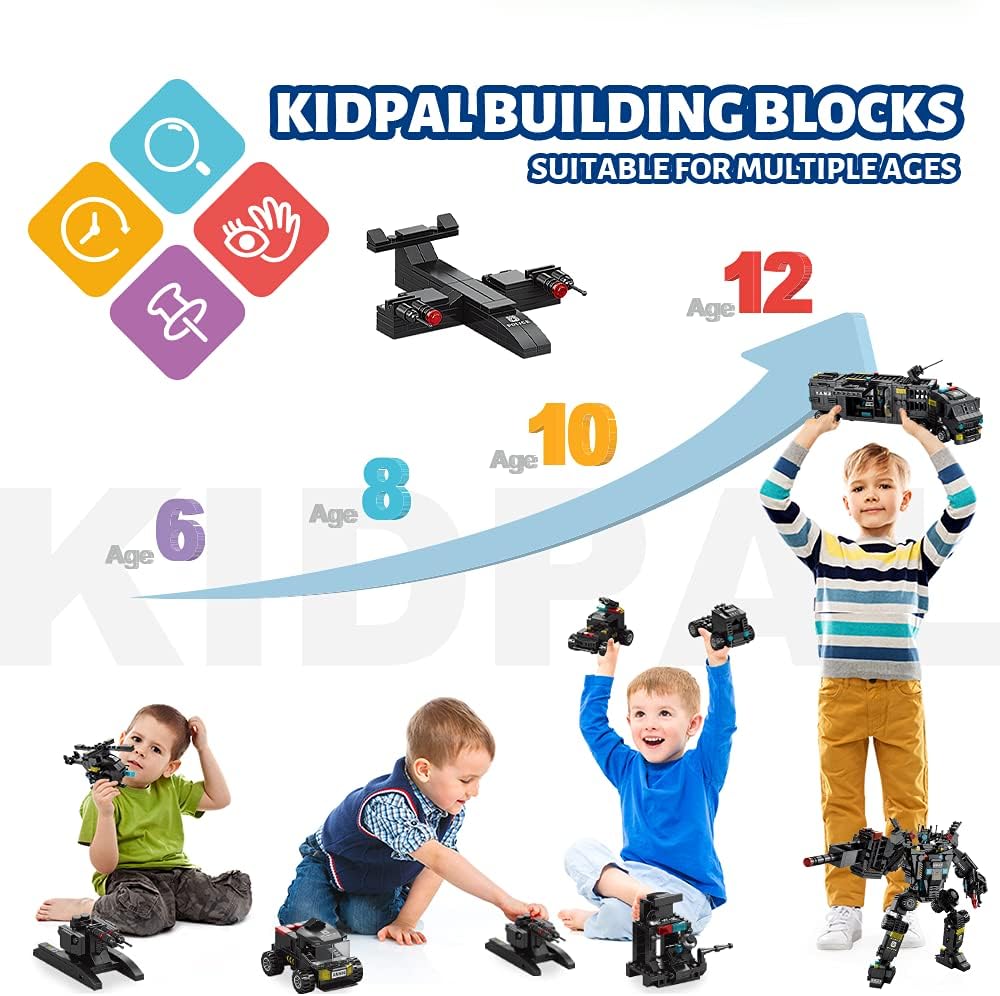 iloveee 51 in 1 Robot STEM Building Blocks Toys for Boys Age 8-12, Educational Learning Building Bricks Truck Kit, Gifts for 6 7 8 9 10 11 13 Years Old Kids, Engineering Erector Set 700PCS… - Black