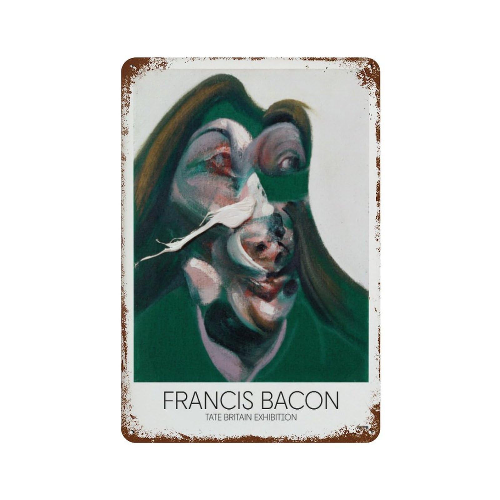 xiaoxiaoshen Francis Bacon Expressionist Painting Surrealist Self-portrait Wall Decor Art Metal Tin Poster Modern Home Decor Art Home Bar Shop Decorations Vintage Sign 30x20cm