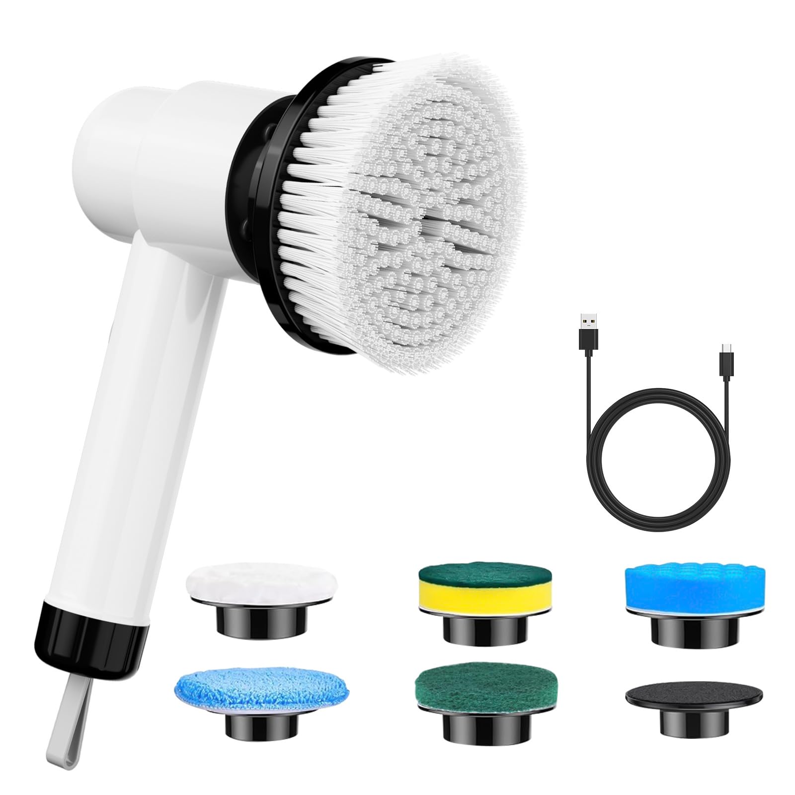 PANGBOER Rechargeable Handheld 3 Speed Modes 260Min Runtime Fast Charging for Grout Sink Scrubbing Handheld Scrubber Cleaning Tool