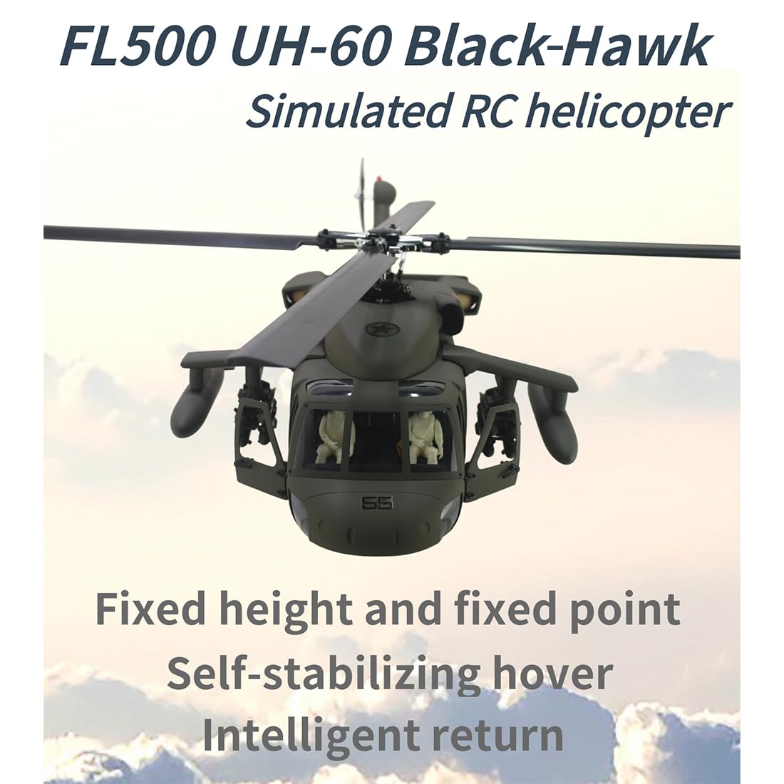 FL500 UH-60 RC elicottero, 500-Class 2.4G 6CH Scala RC modello di aereo con Flishrc L7 Flight Controller, 4 modalità di posizionamento GPS e cabina di pilotaggio realistica, regali per gli