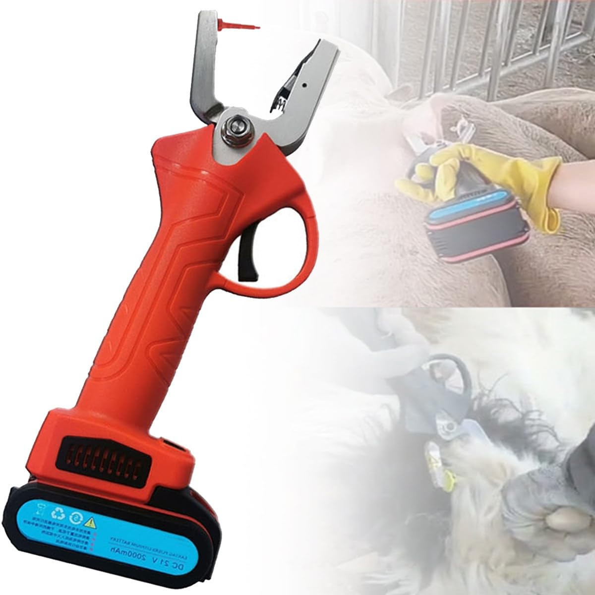 GYKOZY Electric Ear Tag Plier, Strong Springback Force Ear Tag Puncher, Animals Ear Tag Applicator, Sheep Goat Livestock Ear Tag Plier, Ear Marker Tool Plier for Cattle Pig