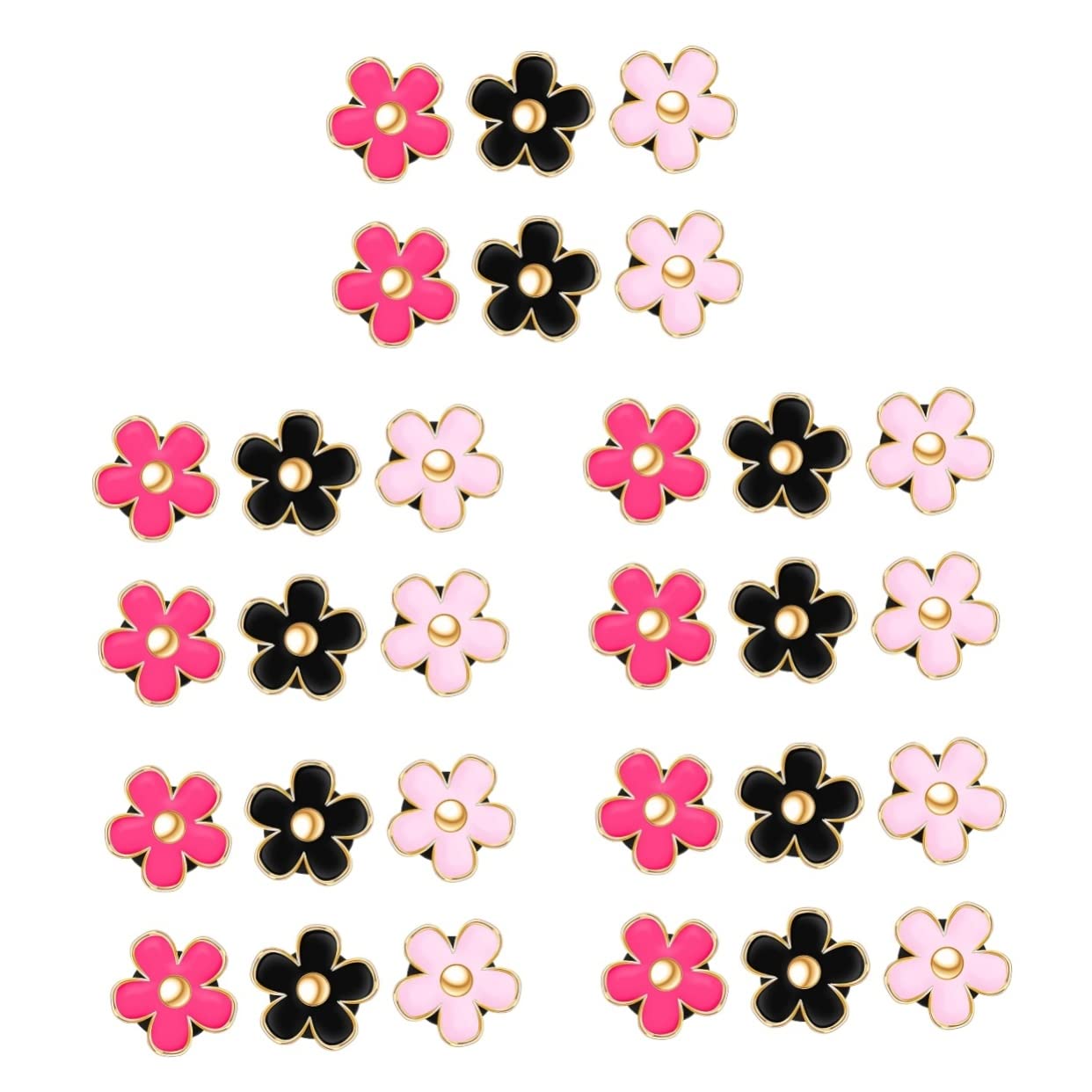 NUOBESTY 5 Sätze Auto- -blumen-luftclip Legierungs-blumen-auto- Klimaanlagen-steckdosenclip Stimmungsaufheller 6 Stück * 5