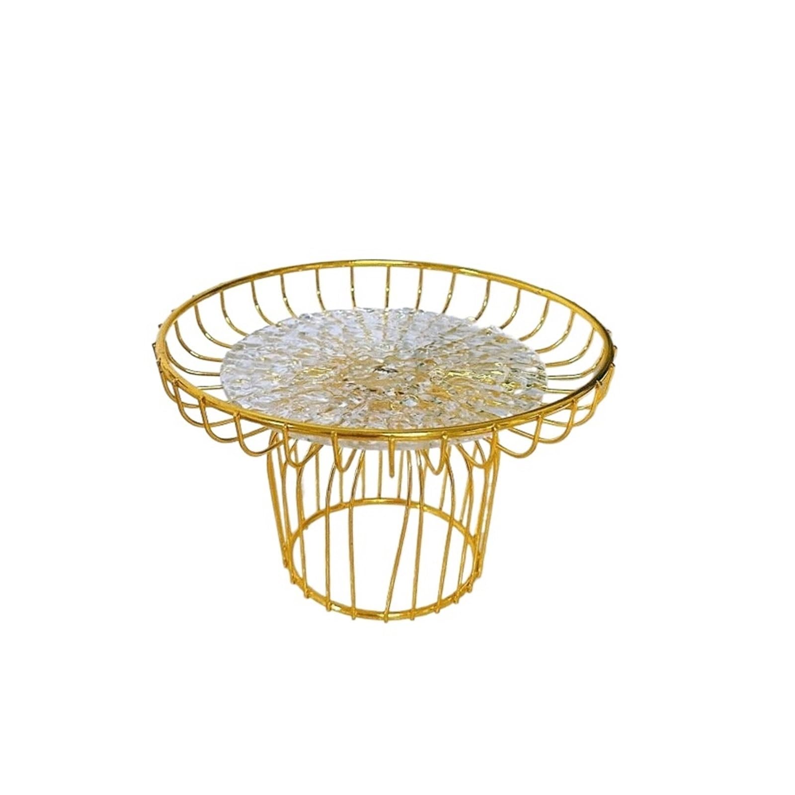 HLHLOP777 Dessert Stand Gold Transparent Fruit Basket-Shaped Dessert Stand, Display, Cake, Acrylic Material Cupcake Stand Serving Tray(Small)