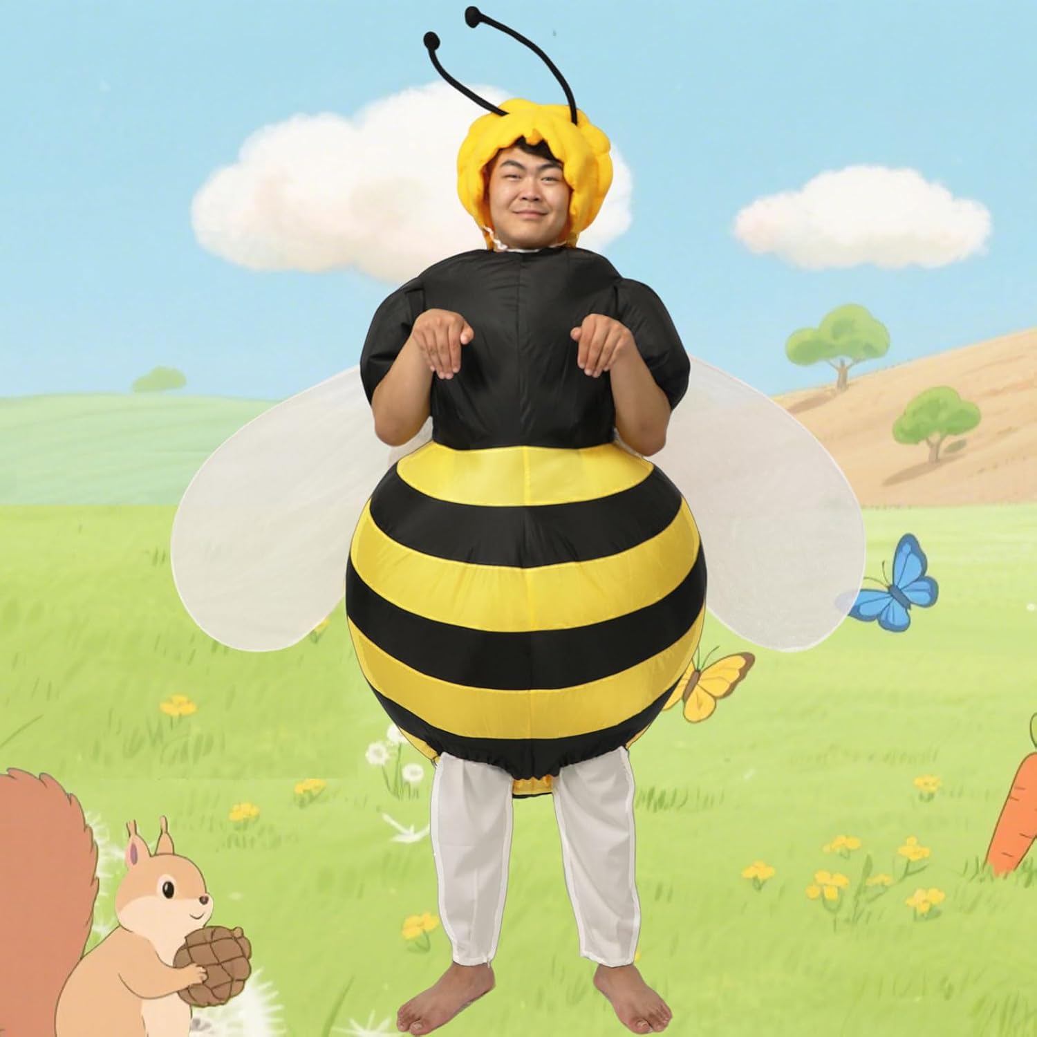 Inflatable Bumble Bee Costume Adult Blow Up Halloween Costumes For Women Men Party Cosplay Size - Image 2