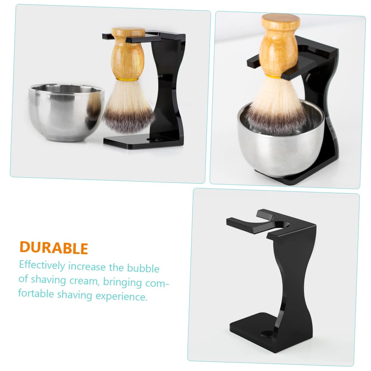 Healeved 2juegos Soporte Para Cepillo De Afeitar y Tazón De Organizador De Utensilios De Para Hombres Soporte Estable y Práctico Para Barberías