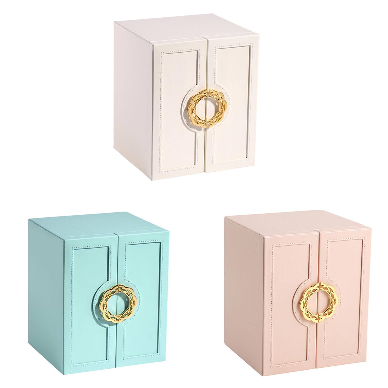 PANGBOER Joyero de piel sintética, elegante organizador de accesorios con múltiples compartimentos, terciopelo forrado, caja de almacenamiento de joyas, solución de organización de joyas