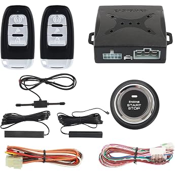 EASYGUARD PKE EC003-1 Passive Keyless Entry Car Alarm System Push Button Start Remote Starter DC12V