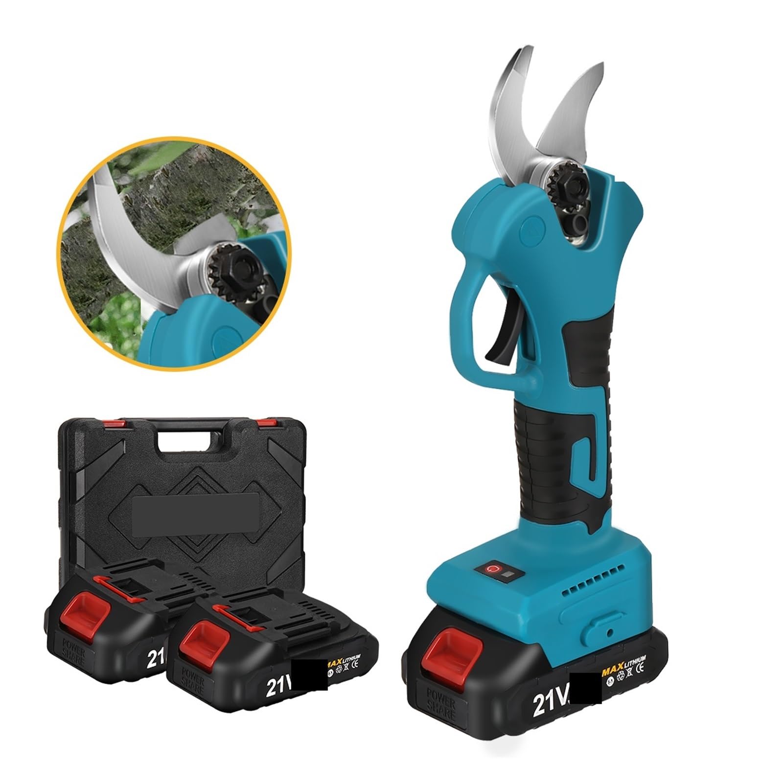 Podadora eléctrica sin escobillas de 30mm, herramienta cortadora de ramas de árboles frutales recargable inalámbrica,Serie profesional(2 Battery)