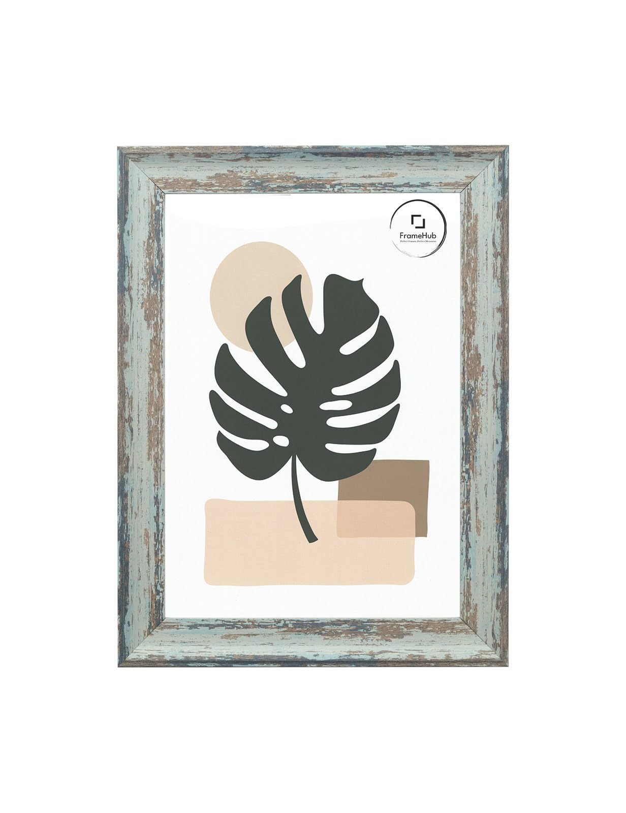 FrameHub Industrial Vintage looking Shabby Chic/Camouflage Picture/Photo/Poster frame - Moulding measures 32mm wide and 18mm deep (Blue, 9x6