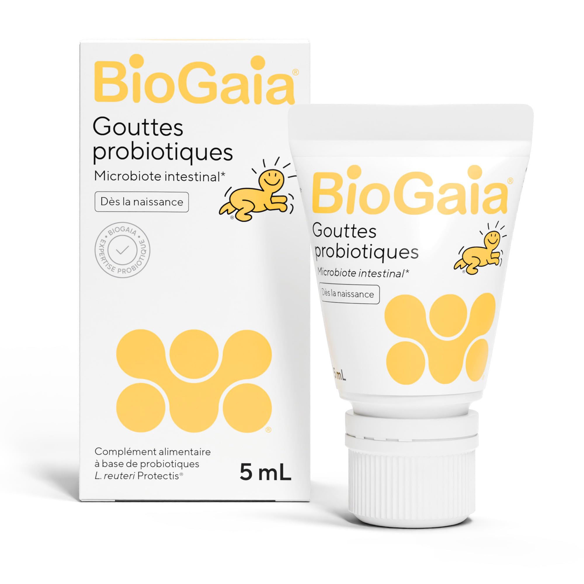 BioGaia Gouttes Probiotiques pour Bébés & Nourrissons | Équilibre de la Flore Intestinale | Complément Alimentaire à Base de Probiotiques | Contient le L. reuteri Protectis | Flacon de 5 mL - Lot de 1