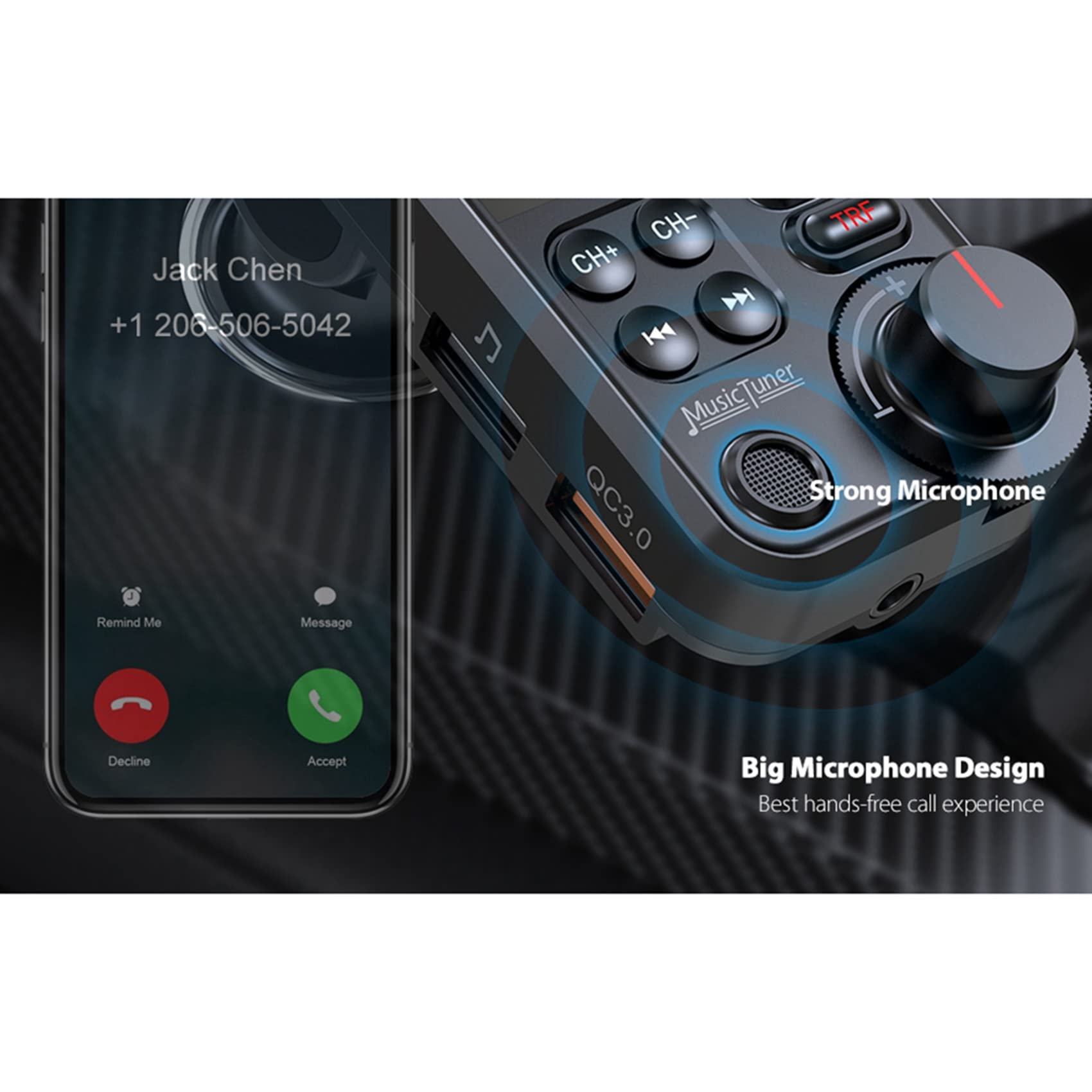 2X BT93 Voiture Lecteur Mp3 U Disque Musique Bluetooth 5.0 Transmetteur FM Réglage du Mode EQ USB Voiture Charge