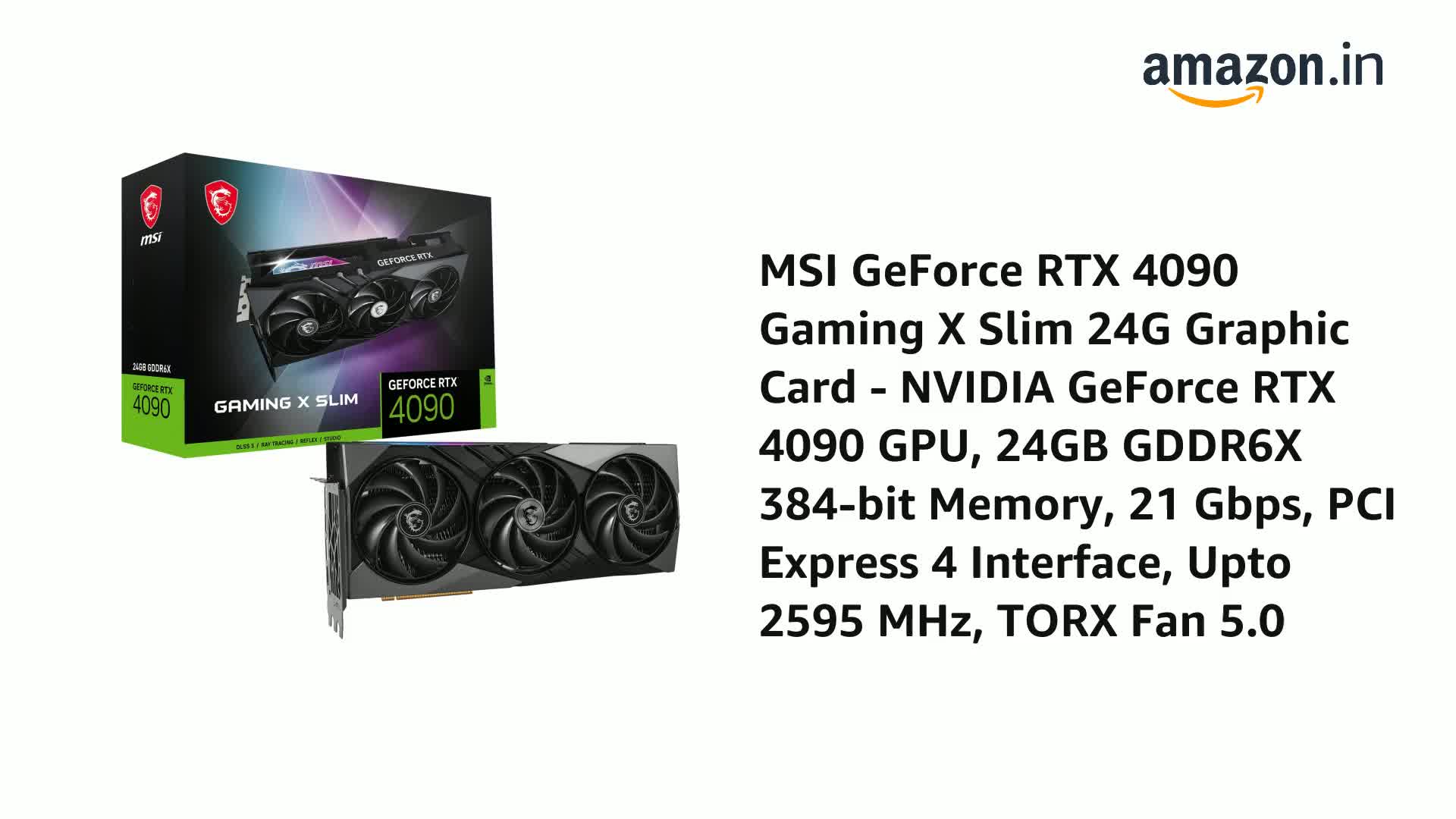 Amazon.in: Buy MSI Geforce RTX 4090 Gaming X Slim 24G pci_e_x16