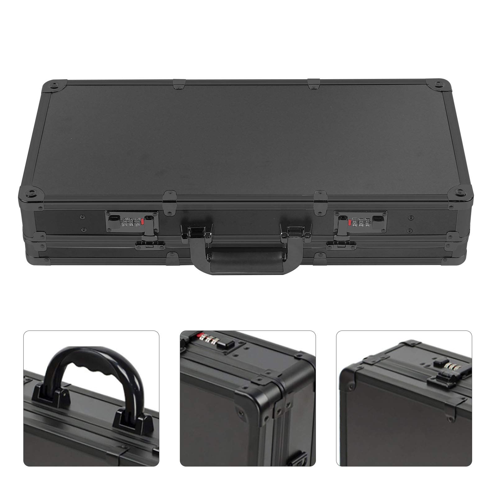 Estuche profesional para peluquería, organizador de peluquería, bolsa de transporte, cortapelos portátil, caja de herramientas de peluquería, 55 x 27 x 10 cm (negro)