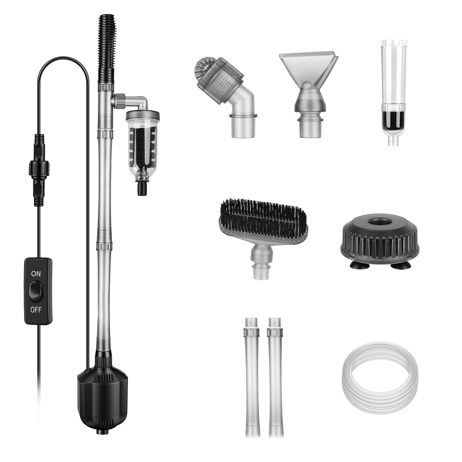 hygger 1350LPH Aquarium Gravel Cleaner, 15W Adjustable Length Electric Fish Tank Vacuum Gravel Cleaner Kit Automatic Change Water Sand Washer Filter Siphon