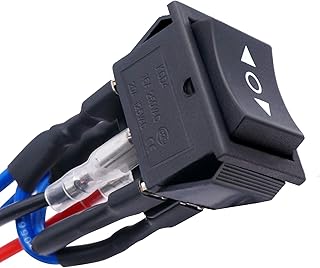 TWTADE Momentary Polarity Reverse Switch DC 12V 10A Motor Control 6 Pin 3 Position (ON)-Off-(ON) AC 110V-220V Black Boat Rocker Toggle Switch with Wire KCD2-223-JT