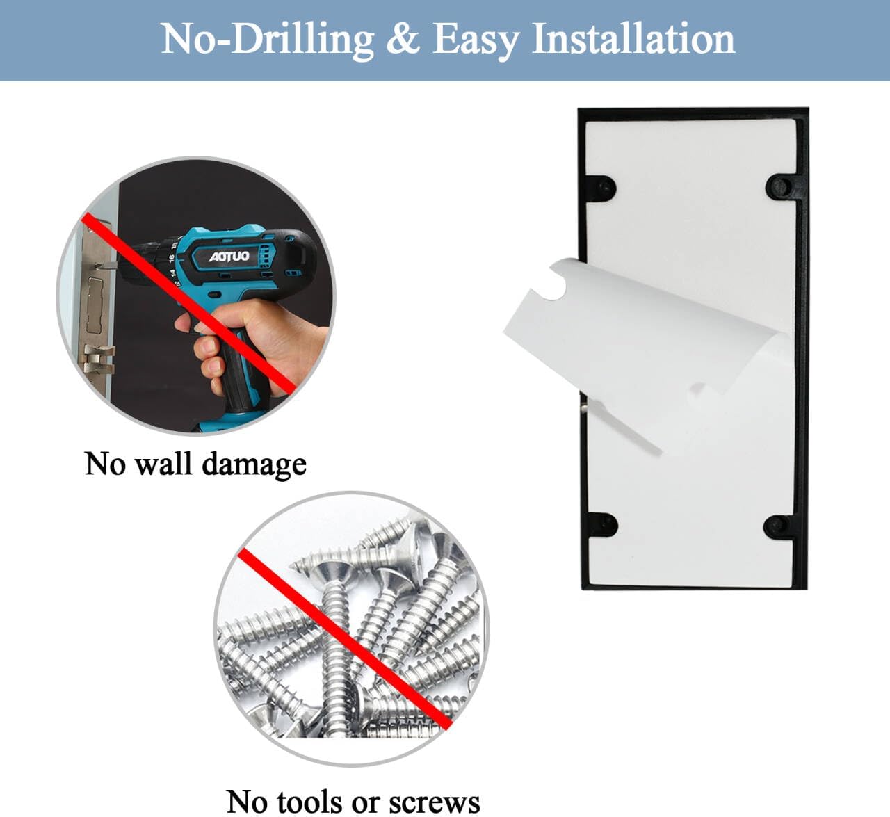 Double Sided Tape Compatible with Ring Video Doorbell (2nd Generation) Ring Battery Doorbell Plus Ring Battery Doorbell (2024) No Drill Doorbell Mount Mounting Tape Door bell Mounting Adhesive 6 Pack