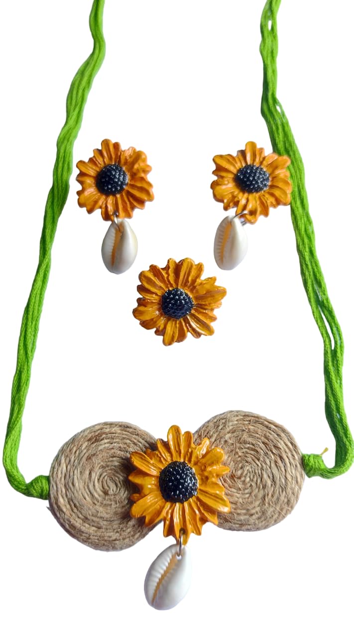 Womens Sunflower Design Clay Jewellery (B0D2WC63SP) Amazon Price History, Amazon Price Tracker