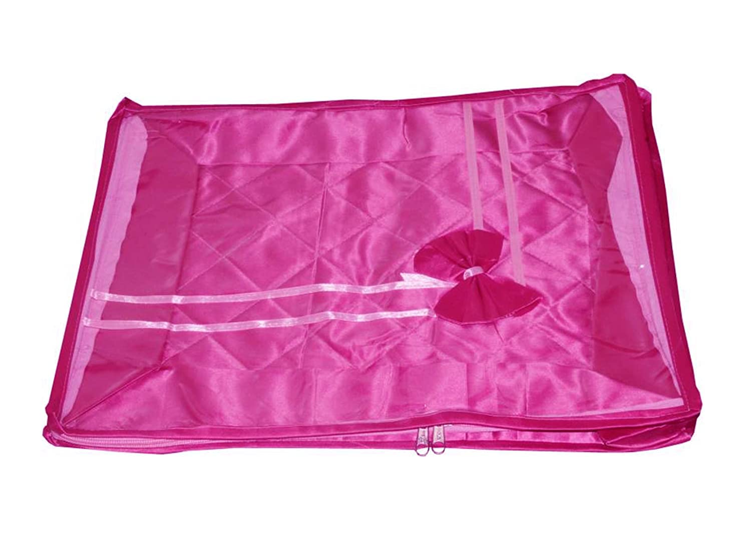 atorakushon Set di 12 sacchetti in tessuto satinato, con finestra trasparente, extra large, organizer per abiti da guardaroba (viola)