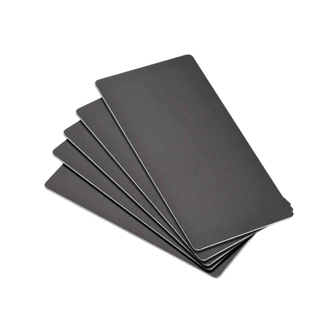sourcing map Blank Metal Card 80x40x1mm Anodized Aluminum Plate for DIY Laser Printing Engraving Black 5 Pcs