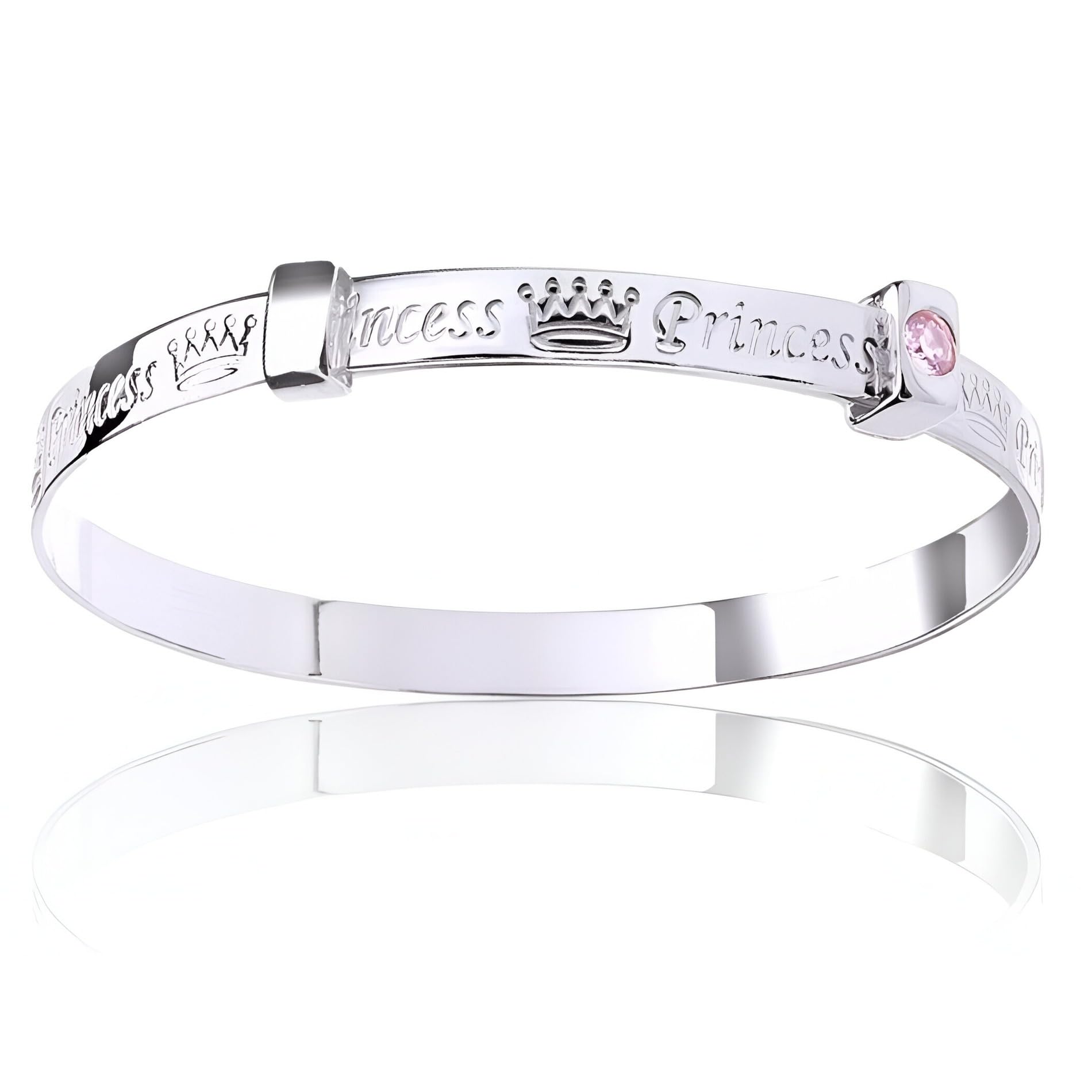 HSFJGSF Mensaje Inspirador Guión Sentimiento Rima Infantil Pulsera Brazalete Expandible/Extensible/Ajustable para Bebé/Niño/Niños/Mujeres - Plata de Ley 925 - Joyería para Bebés/Niños