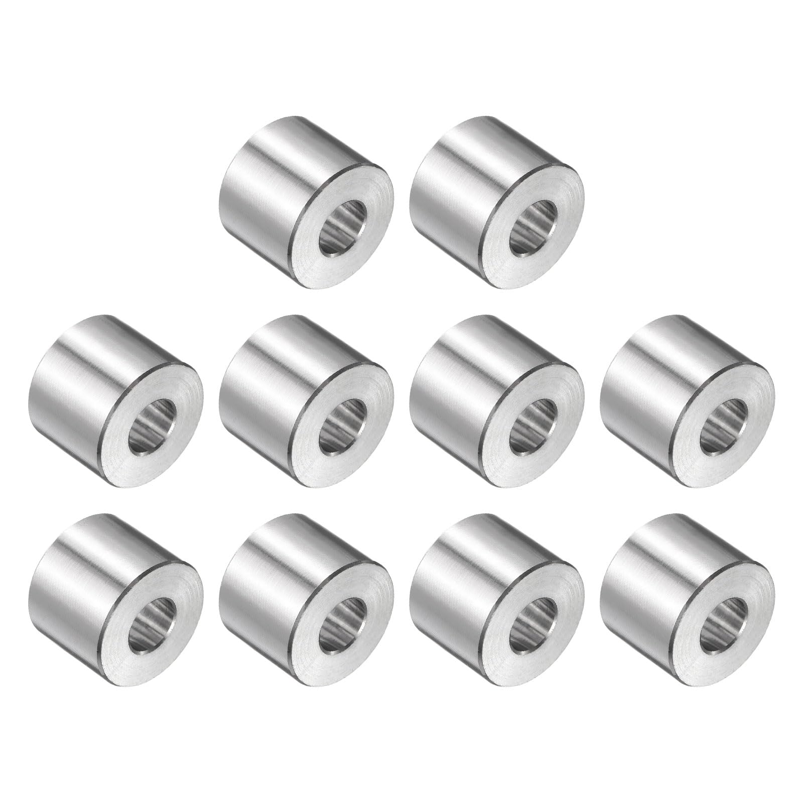 uxcell 10pcs Stainless Steel Spacer 5/16" Bore x 3/4" OD x 1/2" Length Screw Bushing Plain Finish Round Metal Spacer for M8 Screws Bolts and Rods