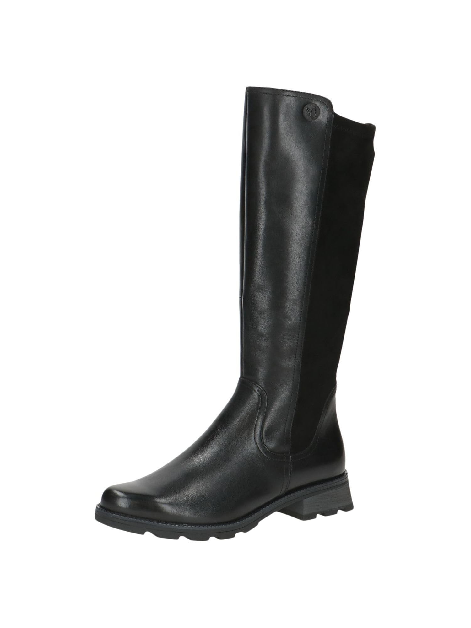 CAPRICE Women's tall heeled boots elegant knee-high, Black (Black Comb), 6 UK